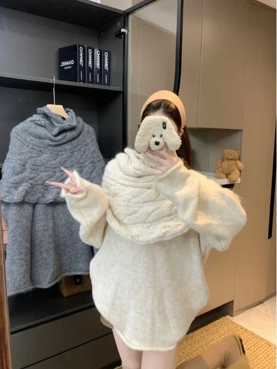 

plus Size Women's Lazy Sle Casual Knitted Sweater Set Coat oulder Wrap Top Soft Cozy Autumn Winter New Arrival Korean Ver...