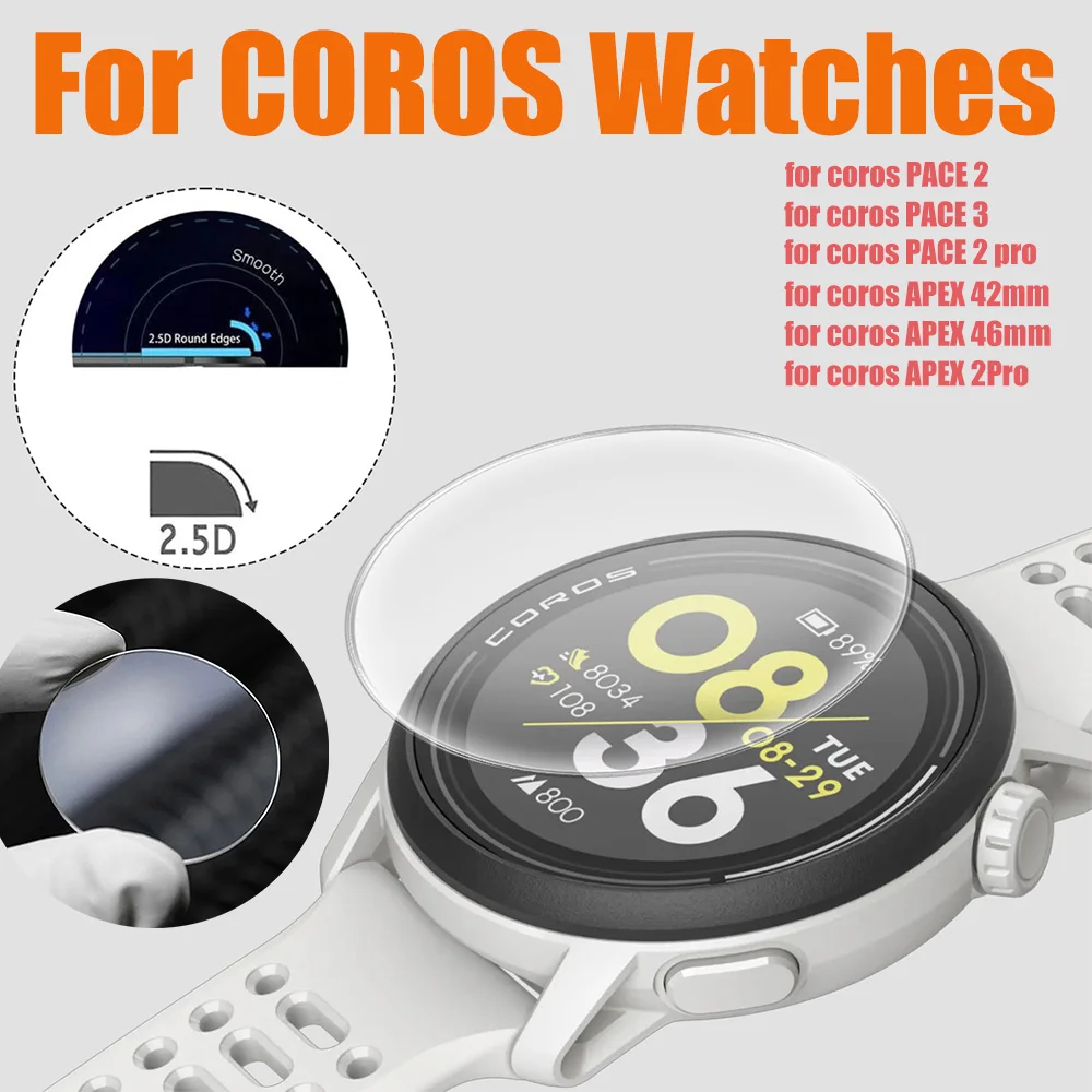 Film Pelindung Bening Kaca Tempered Keras untuk Aksesori Penutup Pelindung Layar Jam Tangan Pintar Coros PACE 3/2 APEX 2pro Apex2 Pro