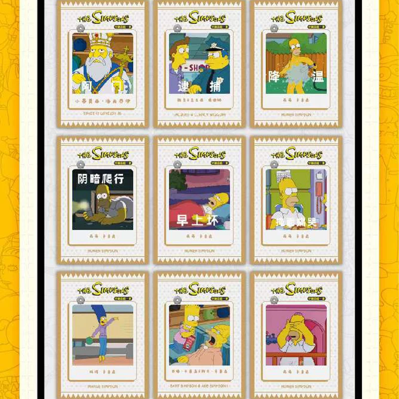 Coleção de cartões dos Simpsons para crianças, brinquedo do personagem dos desenhos animados, Homer, Marge, Bart, Lisa, Maggie, presentes de Natal