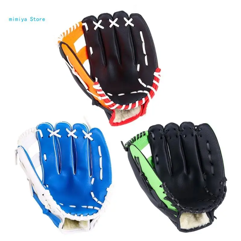 Soft PU Leather Batting Gloves Thickening Pitcher Softballs Gloves Catcher Practicing Gloves Teen Baseball Gloves