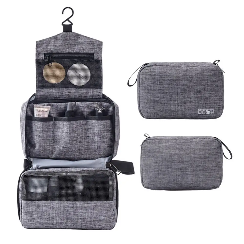 Hanging Men's Toiletry Bag Portable Multiple Compartments Makeup Organizer Lightweight Water Resistant Shaving Kit Bag Cosmetics