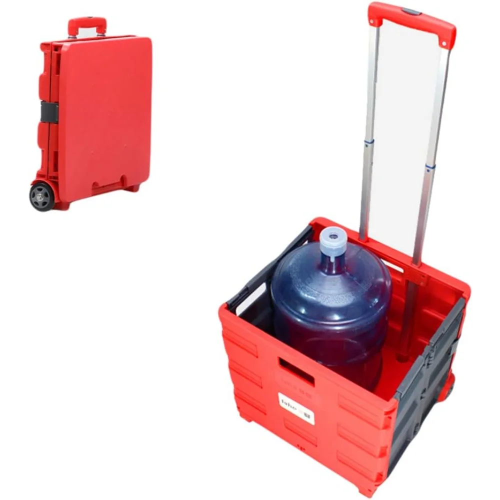 

PP Material Foldable Shopping Box, Portable Grocery Cart, Small Cart, Household Large-Capacity Cart with Cover, Trolley Cart