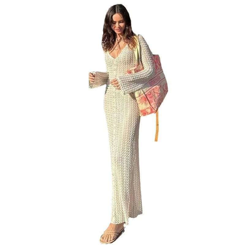 New European And American Sexy Long Skirt Beach Cover up Vacation Dress Long Skirt Bikini Outerwear Women's Sun Protection Suit