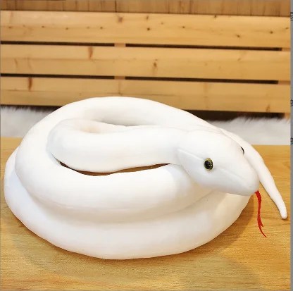 white plush simulation snake toy soft long snake doll gift about 180cm