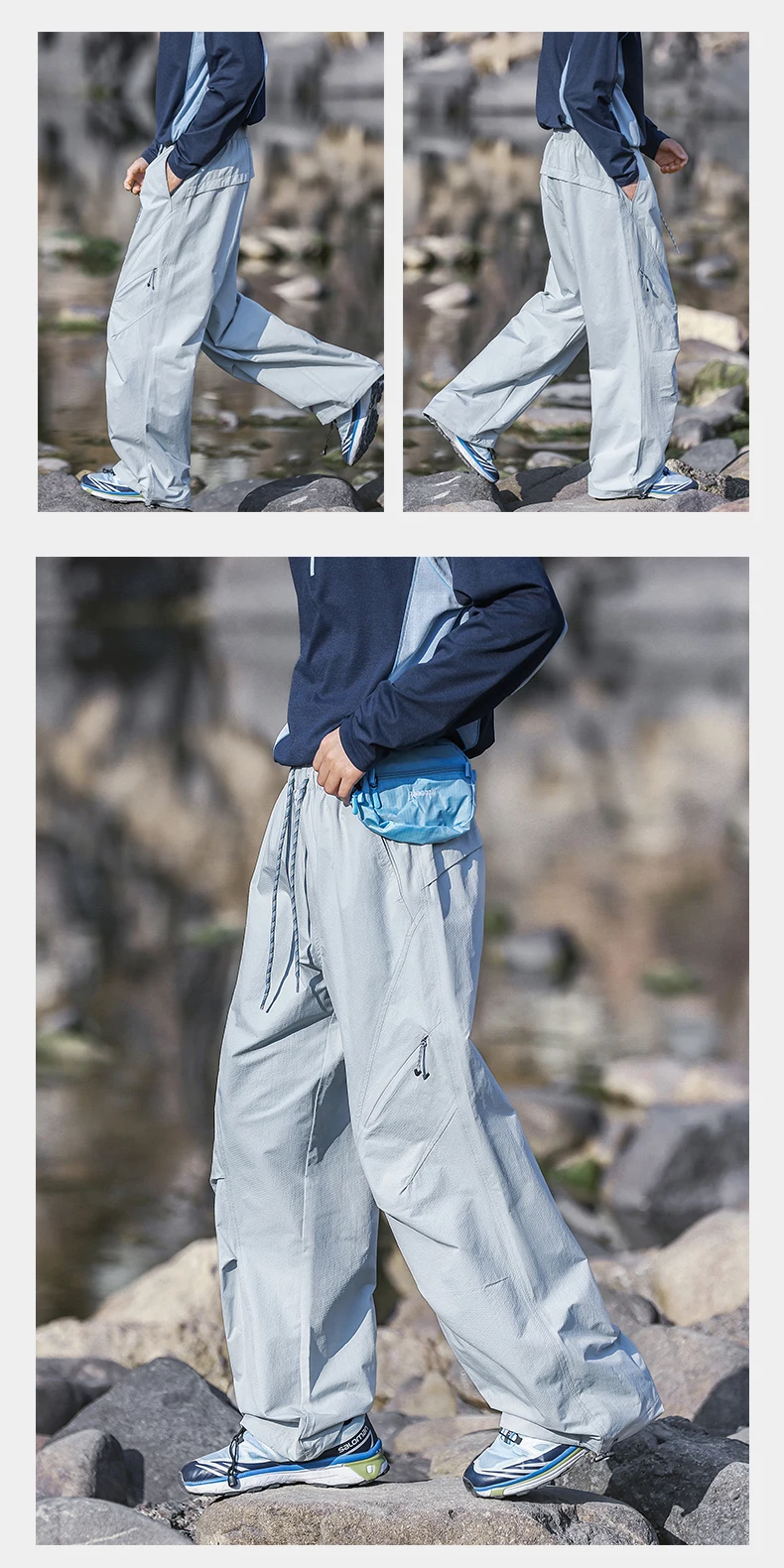 Unisex Loose Fit Hiking Pants with Utility Pockets