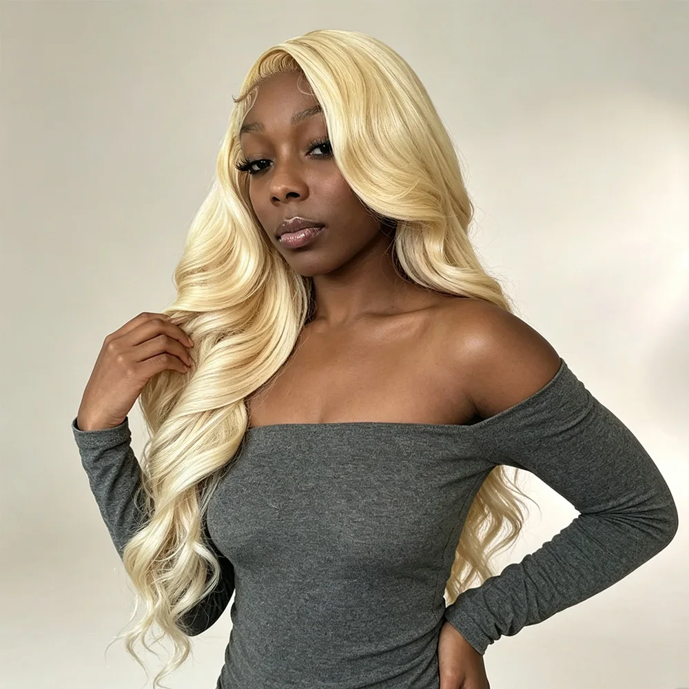 13x4 13x6 HD Transparent Lace Frontal Wig Pre Plucked Honey Blonde 613 Body Wave Lace Front Brazilian Human Hair Wigs 40 46 Inches