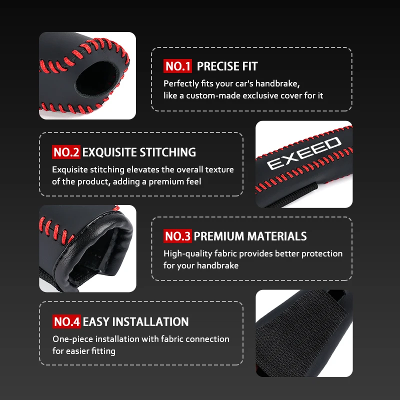 Universal Car Hand Sew Handbrake Sleeve Brake Lever Protection Cover For Chery Exeed ET TX LX VX TXL RX 2021 2022 2023 2024 2025