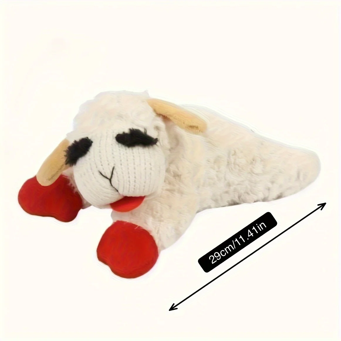 1pc adorable lamb shape plush toy-high pitched squeaker, cat dog companion plush doll pet toy, sounding band rattling lamb doll