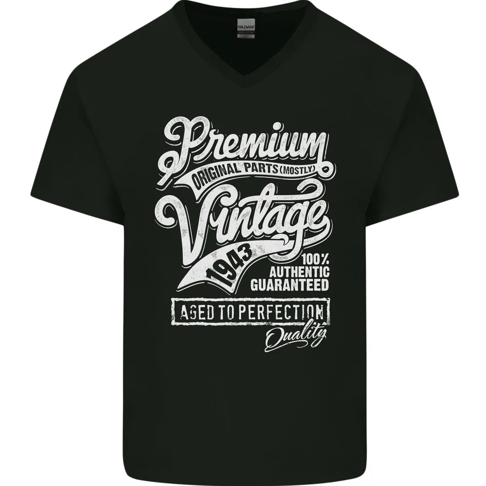 

Aged to Perfection Vintage 81st Birthday 1943 Mens Women Summer Tees Cotton T-Shirt Anime Graphic