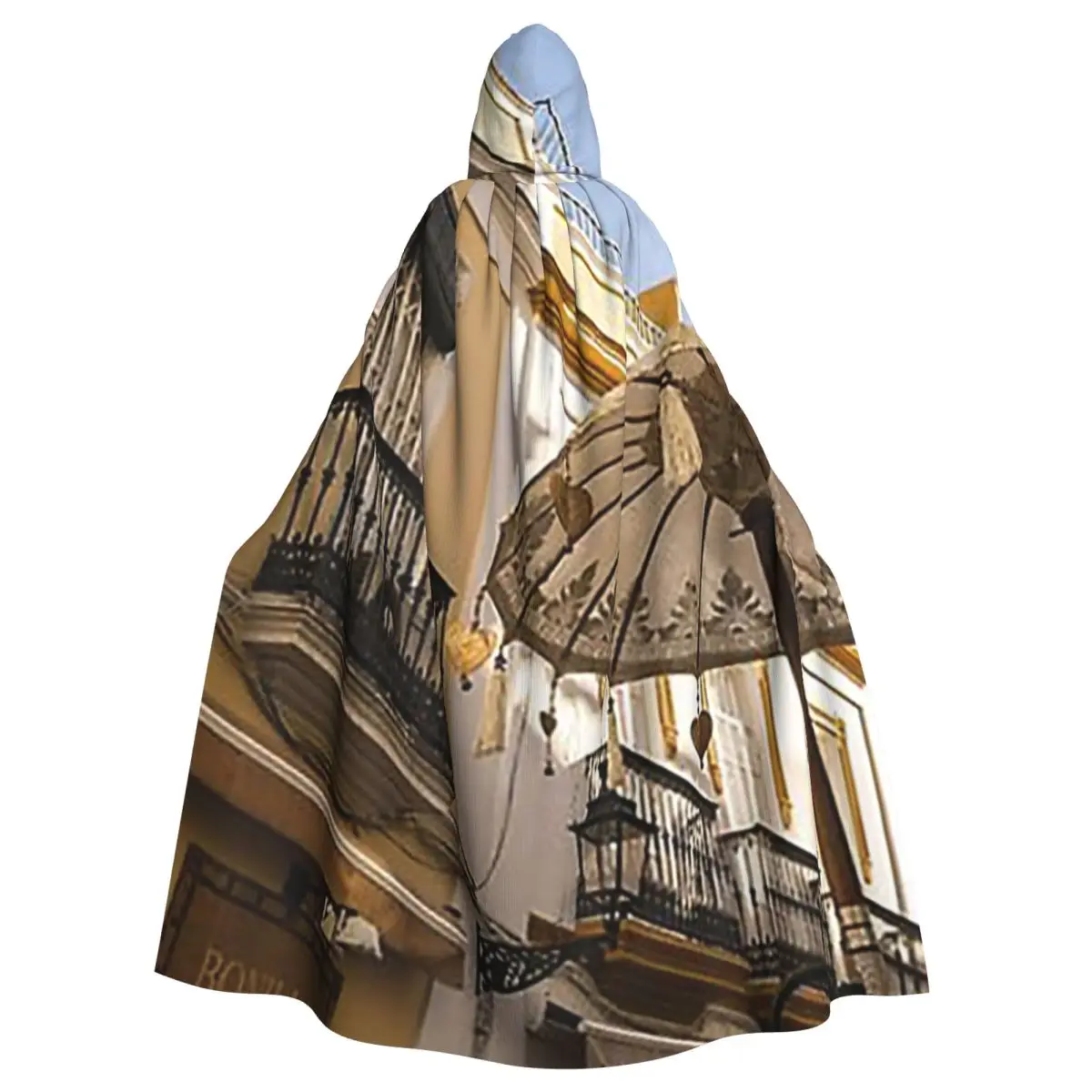 

Elegant Vintage Parasol With Embroidery And Tassels Long Hooded Cloak Witch Costume Cosplay Cape HalloweenVampire Adult Unisex