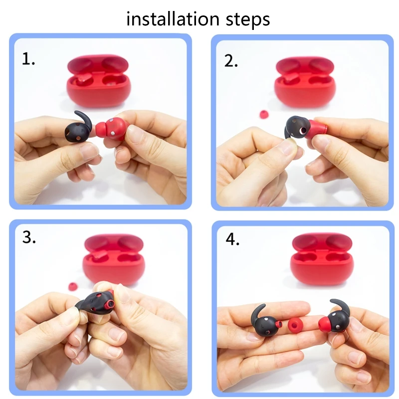 Чехол для наушников, из кремния, мягкие, Нескользящие, 5 пар