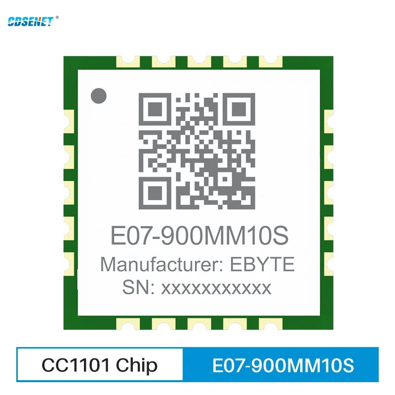 

CC1101 868 МГц 915 МГц беспроводной модуль SPI CDSENET E07-900MM10S 10 дБм 1,5 км RX TX FIFO LQI RSSI небольшая SMD антенна с отверстиями для штампов