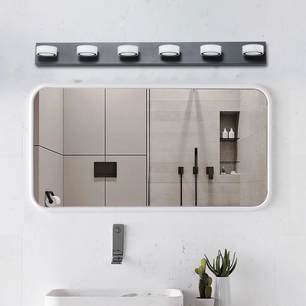 

LED modern black 6-lamp dressing table lamp, bathroom mirror wall lamp