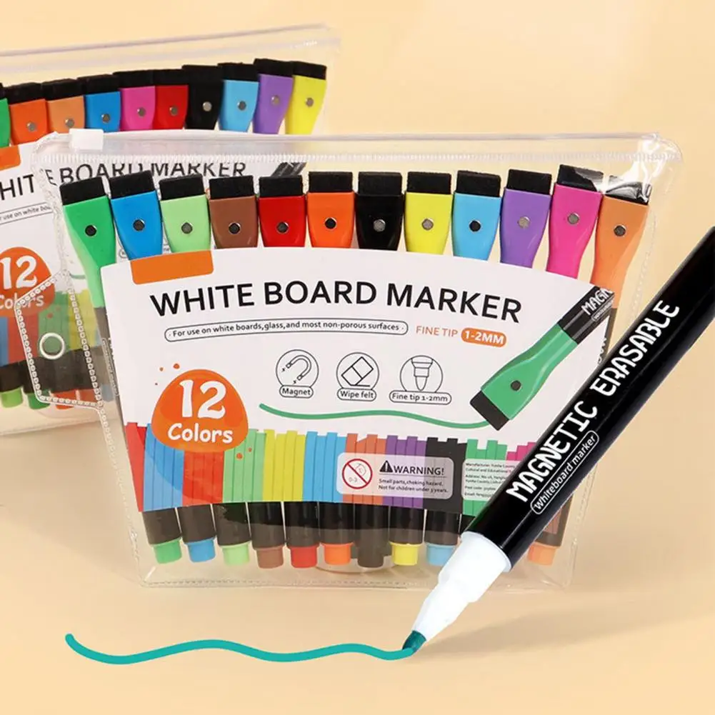 Marker Pen for Whiteboard Liquid Marker Pen Vibrant Magnetic Liquid Highlighter Pens for Whiteboards Windows for Office