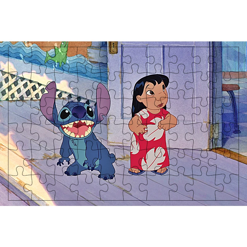 Disney Cartoon Lilo&Stitch 300 500 1000PCS Puzzle Game Happy Harmony Dancing Pictures Jigsaw For Teens Fans Like Room Ornaments