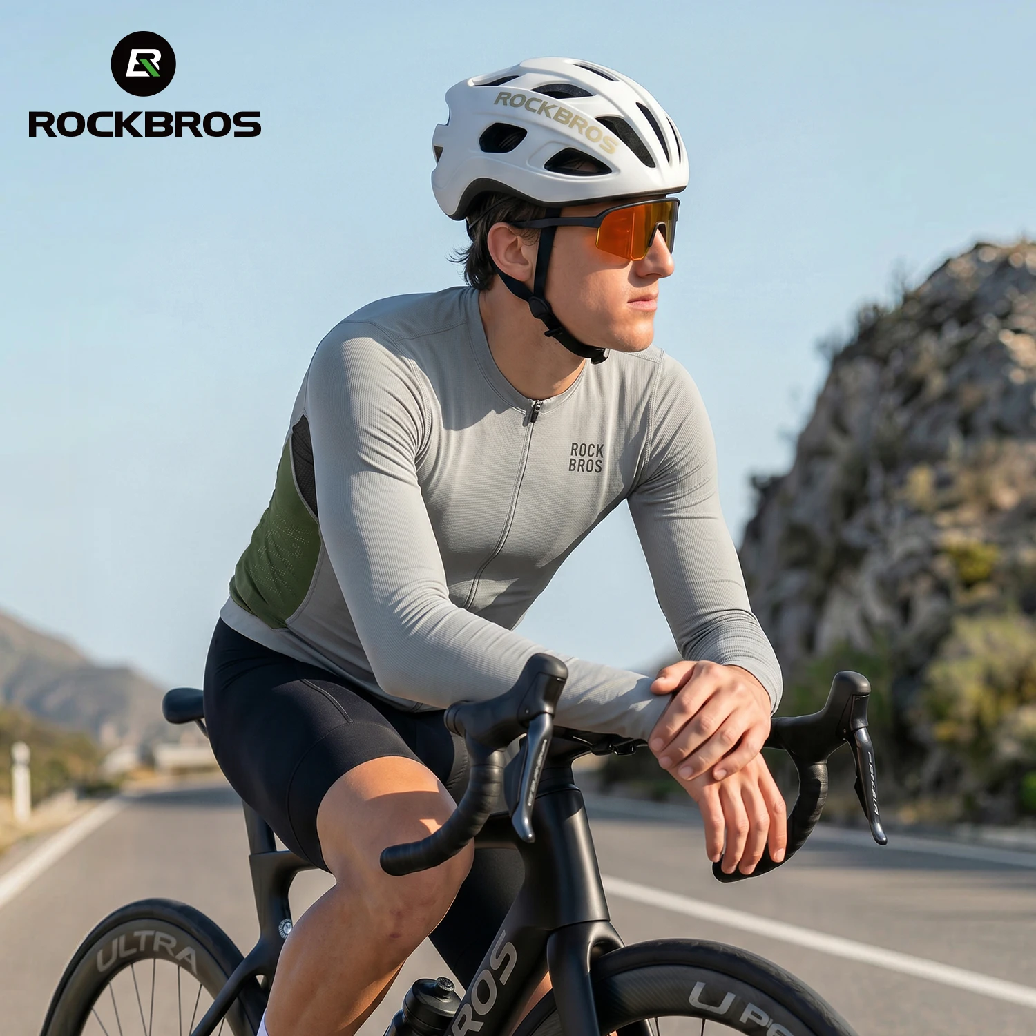 ROCKBROS Bicycle Jersey Spring Summer Lightweight Breathable Long Sleeve Cycling Top Reflective Bicycle Jersey for Road MTB Bike
