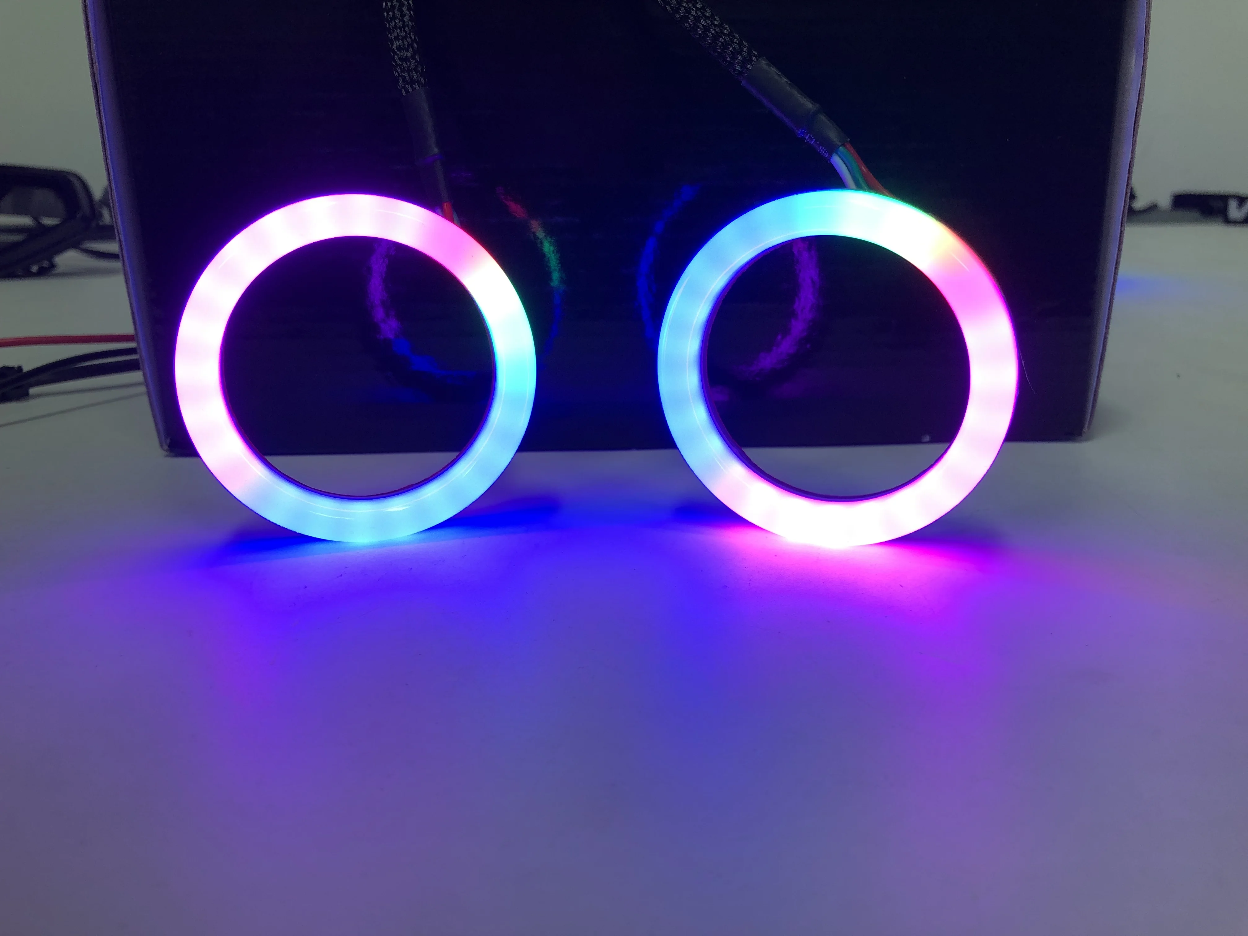 Cotton Cover Halo Rings Dream Color SK6812 Addressable LED Angel Eyes APP Control