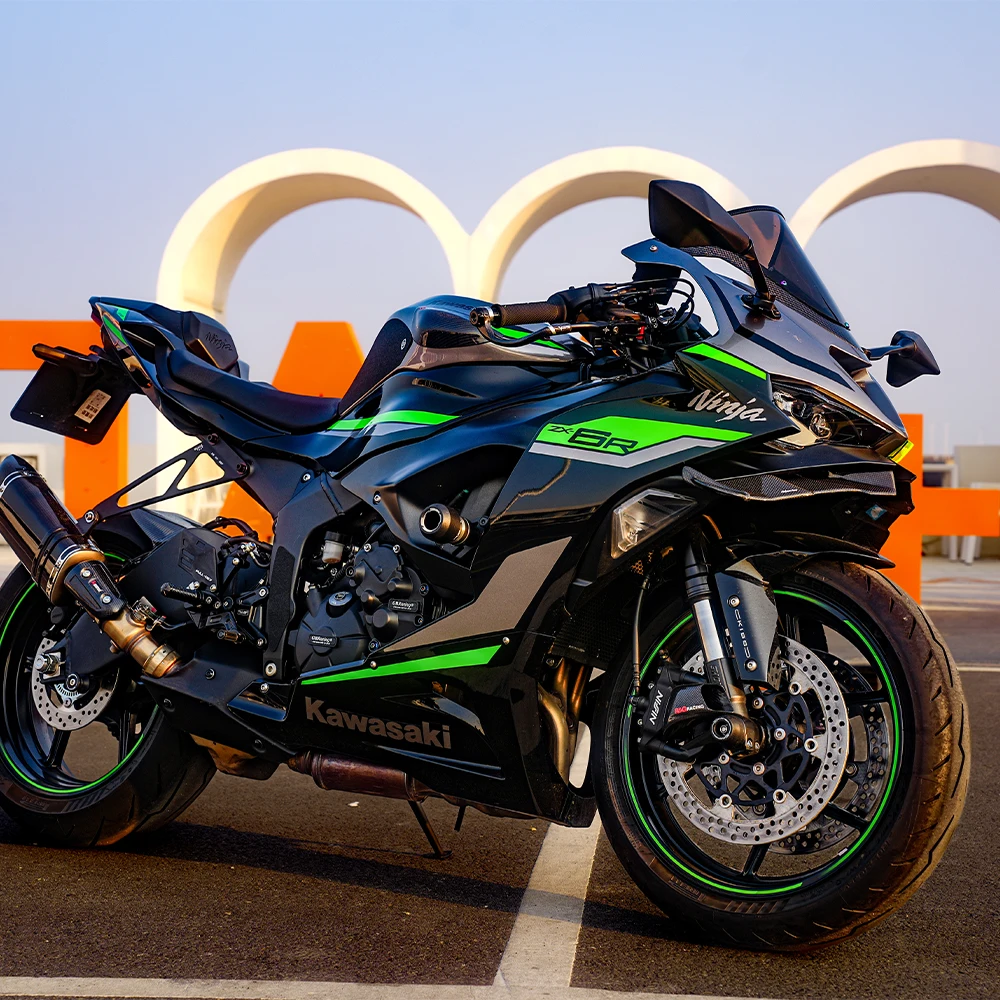 لكاواساكي ZX-6R ZX6R 2019-2023 2024 ألياف الكربون خزان الوقود الغطاء الواقي دراجة نارية الملحقات قذيفة الديكور انزلاق