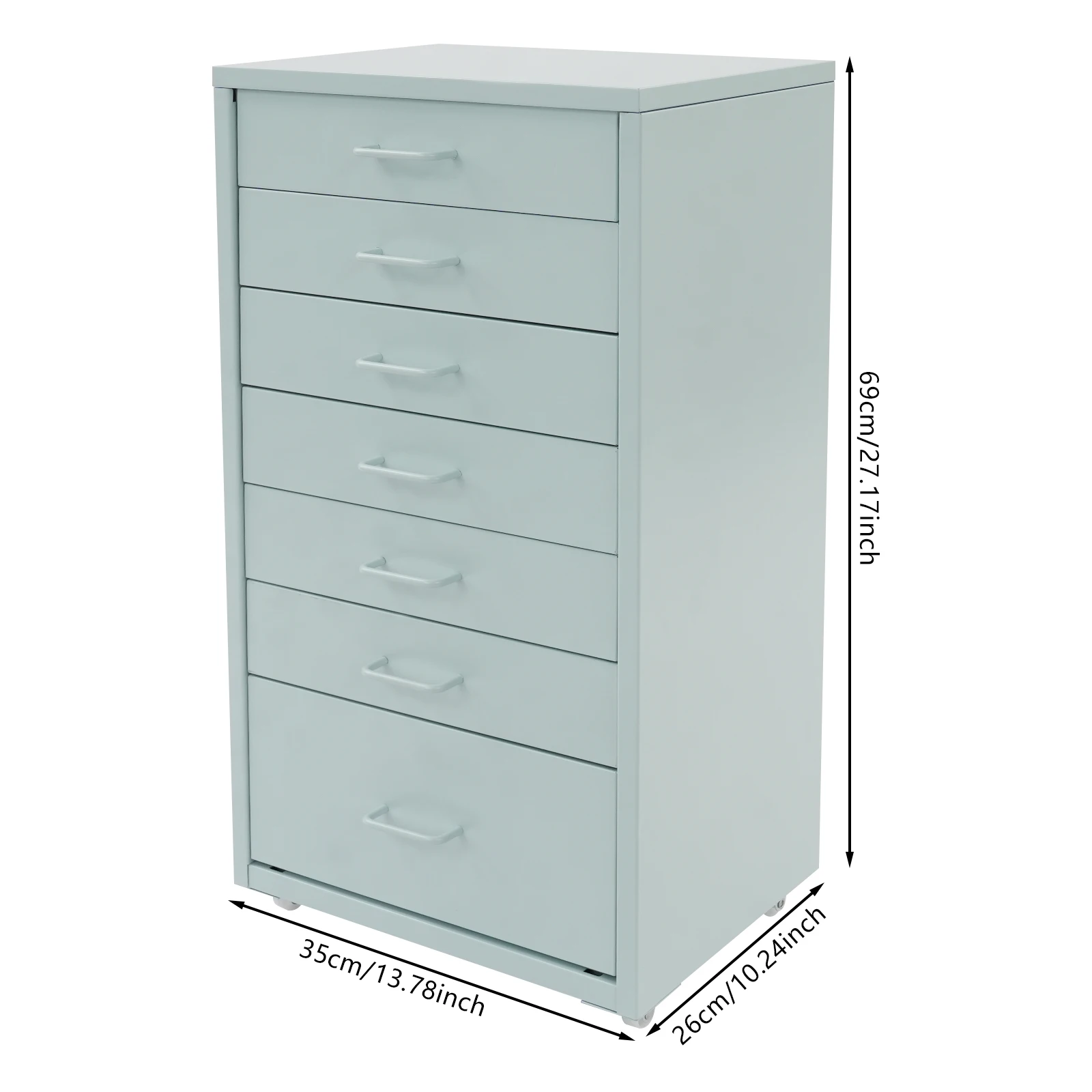 7 Drawer Nightstands, Bedside Table, Mobile File Cabinet, Storage Cabinet for Bedroom Office Living Room, Compact Organizer