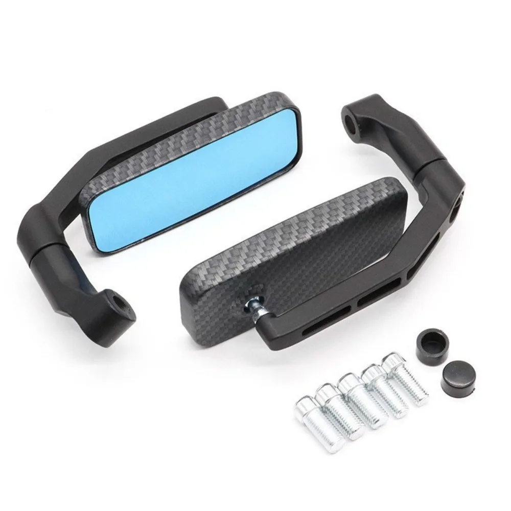 Anti-Glare Motorcycle Side Mirror Blue Glass Adjustable Rear View Mirror For Scooter Easy To Install High Definition