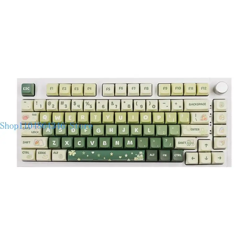 652F Light Green Keycaps DyeSub PBT XDA Keycap for 61 64 68 96 104 108 Profile Mechanical Keyboard Caps 133 Keys