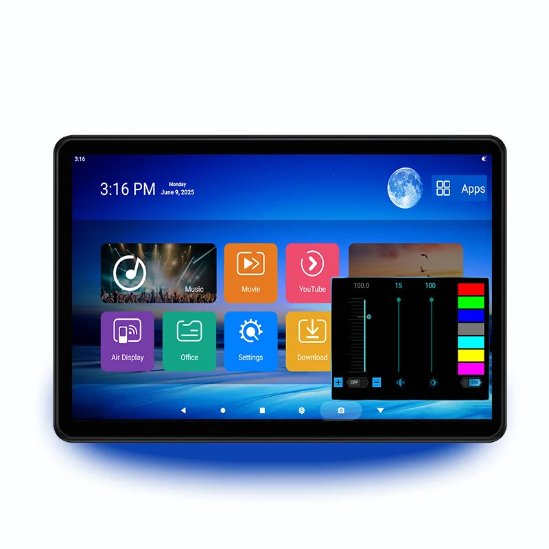 Monitor per poggiatesta Schermo IPS curvo 2,5D da 13,5 pollici Monitor Android girevole