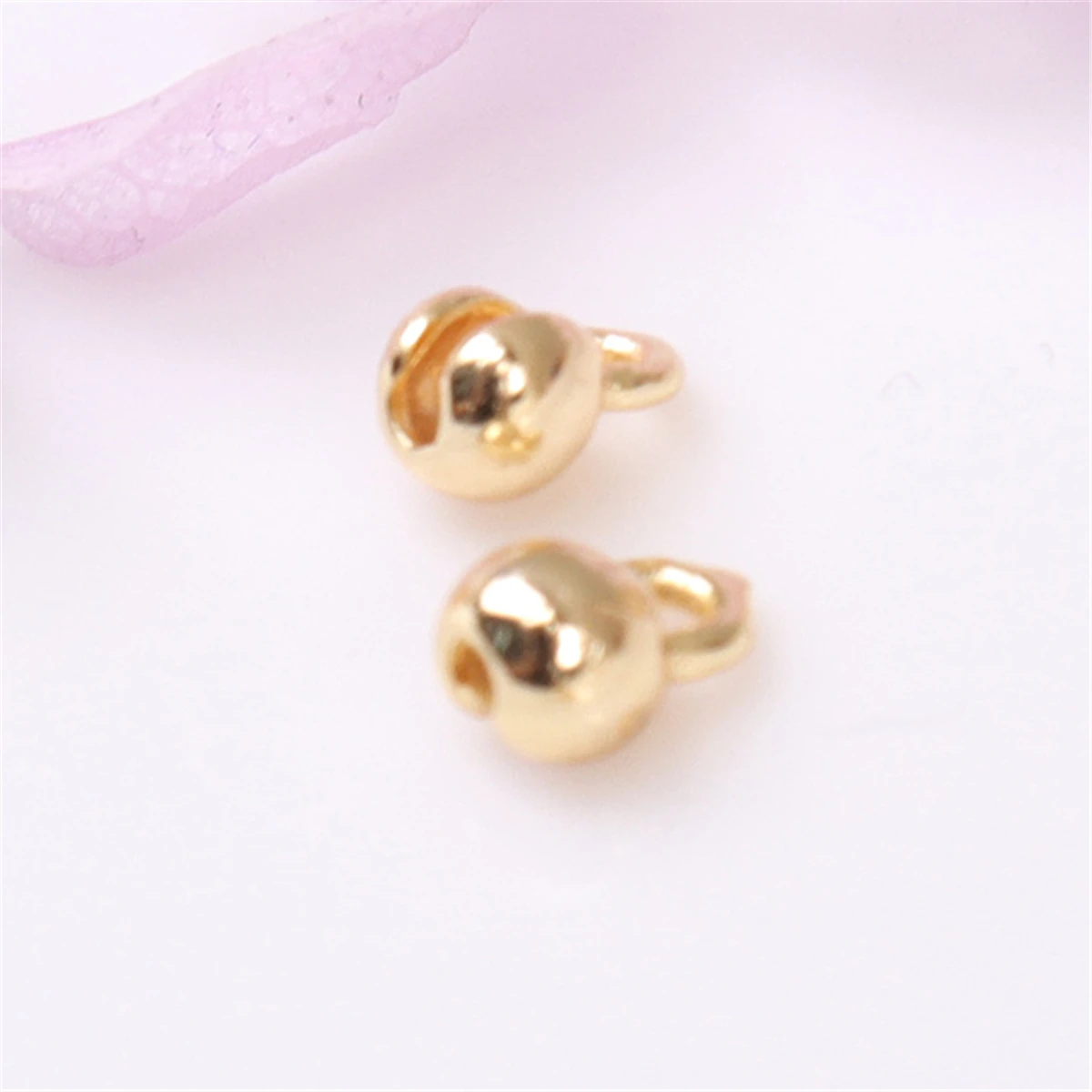 14K Glossy Positioning Bead with Loop Chain End Crimp 20 pcs