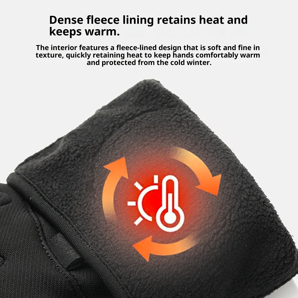 قفازات ركوب الدراجات الشتوية الدافئة المقاومة للماء والرياح للجنسين مع شاشة تعمل باللمس لركوب الدراجات في الهواء الطلق والتزلج والجري وإكسسوارات الدراجات
