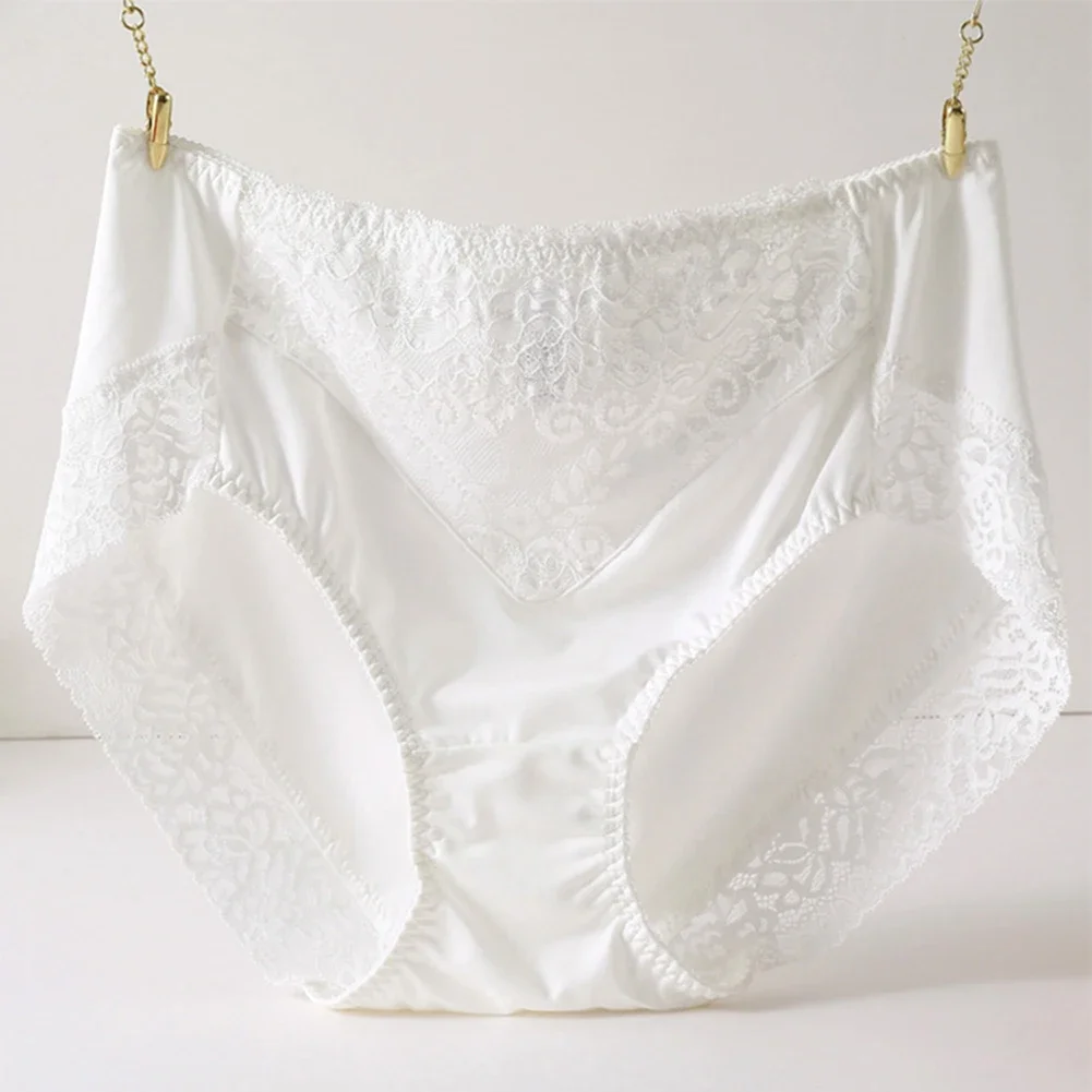 Culotte Respirante Taille Haute pour Femme, Sous-Vêtement Doux, Motif Floral, Sans Balles