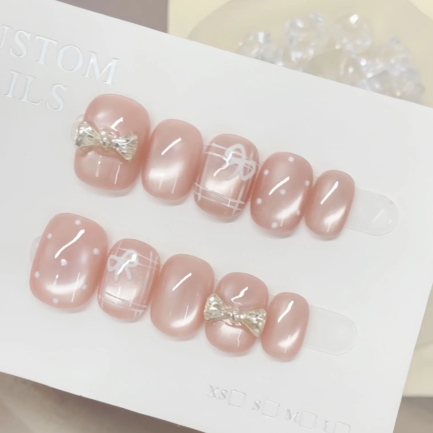 10 Stück handgefertigter Nagel zum Aufdrücken, Schmetterling, herzförmiger Katzenauge-Kunstnagel für Frauen und Mädchen, kurz, oval, abnehmbar, tragbar, falscher Nagel