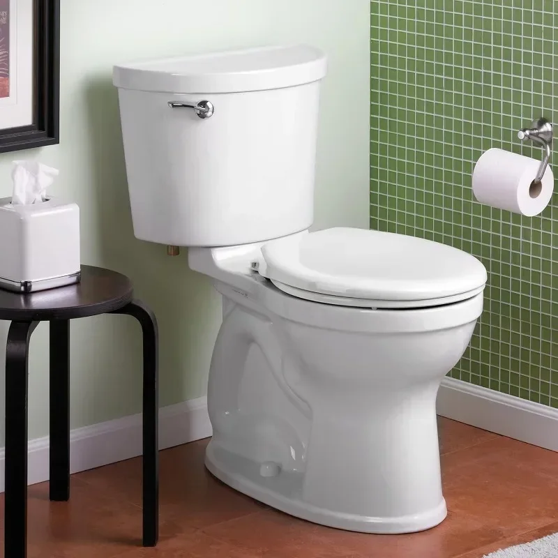 Two-Piece Toilet with Slow-Close Seat and Wax Ring, Elongated Front, Standard Height