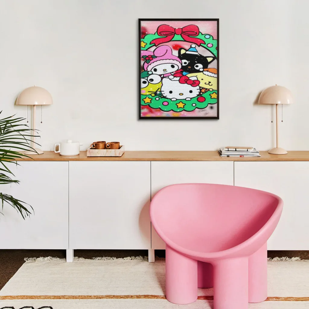 Cute Anime Sanrio Hello Kitty Kawaii Diamond Painting   Full Diamond Mosaic Embroidery Home Decor New