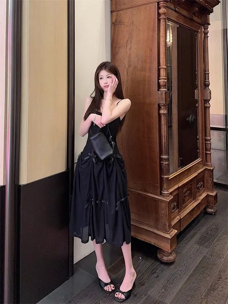 Dresses Sleeveless Womens Roses Summer Embroidered Hand-Pleated Gathered Shirring Smocking Fitted Slimming Picnic Romantic Spicy