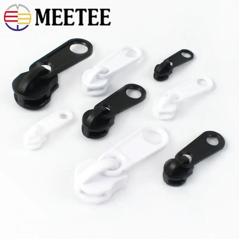 

20Pcs Meetee 3# 5# 8# 10# Plastic Zipper Sliders for Nylon Zippers Bag Hometextile Clothes Zip Repair Kit DIY Sewing Accessories