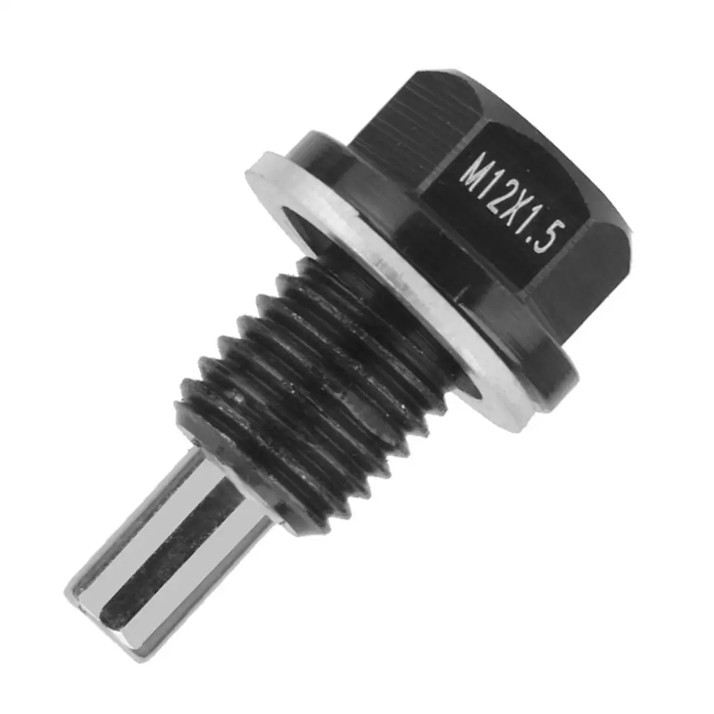 M12*1.5 Universial Black Anodized Magnetic Engine Oil Pan Drain Plug Screw