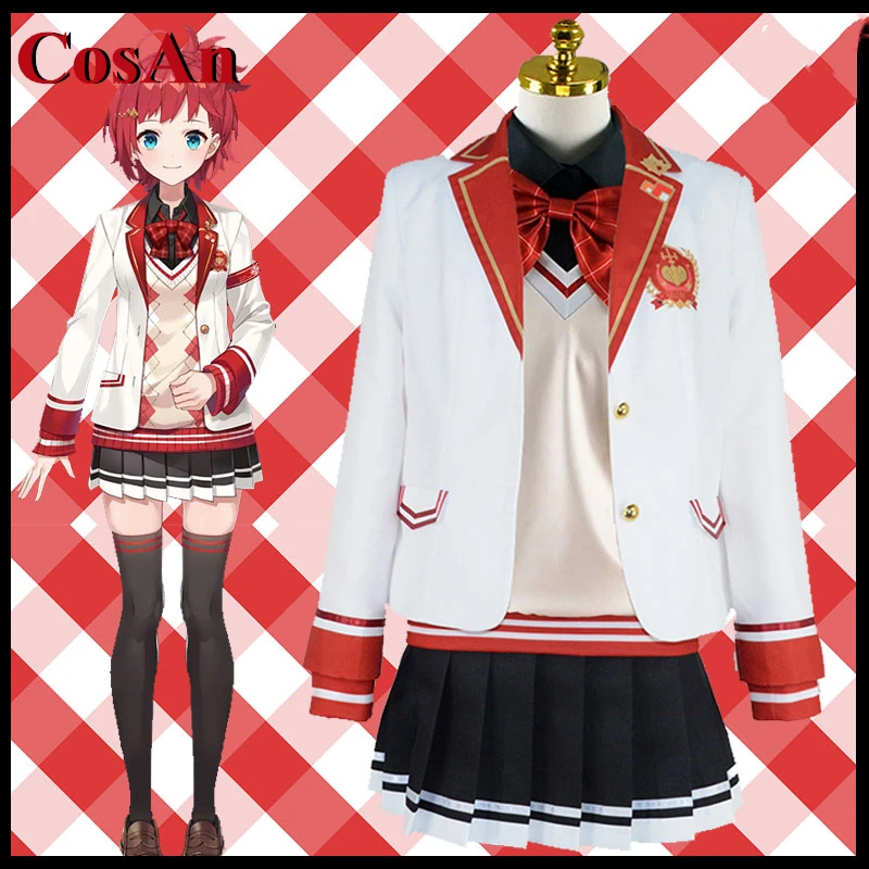 

CosAn Anime VTuber Asahina Akane Cosplay Costume Sweet Lovely School Uniform Activity Party Role Play Clothing