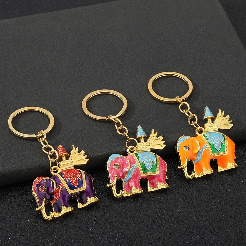 Elephant Motorcycle Keychain Accessories Outdoor Sports Backpack Exquisite Handicraft Hang Decoration Cycling Couple Keyholder
