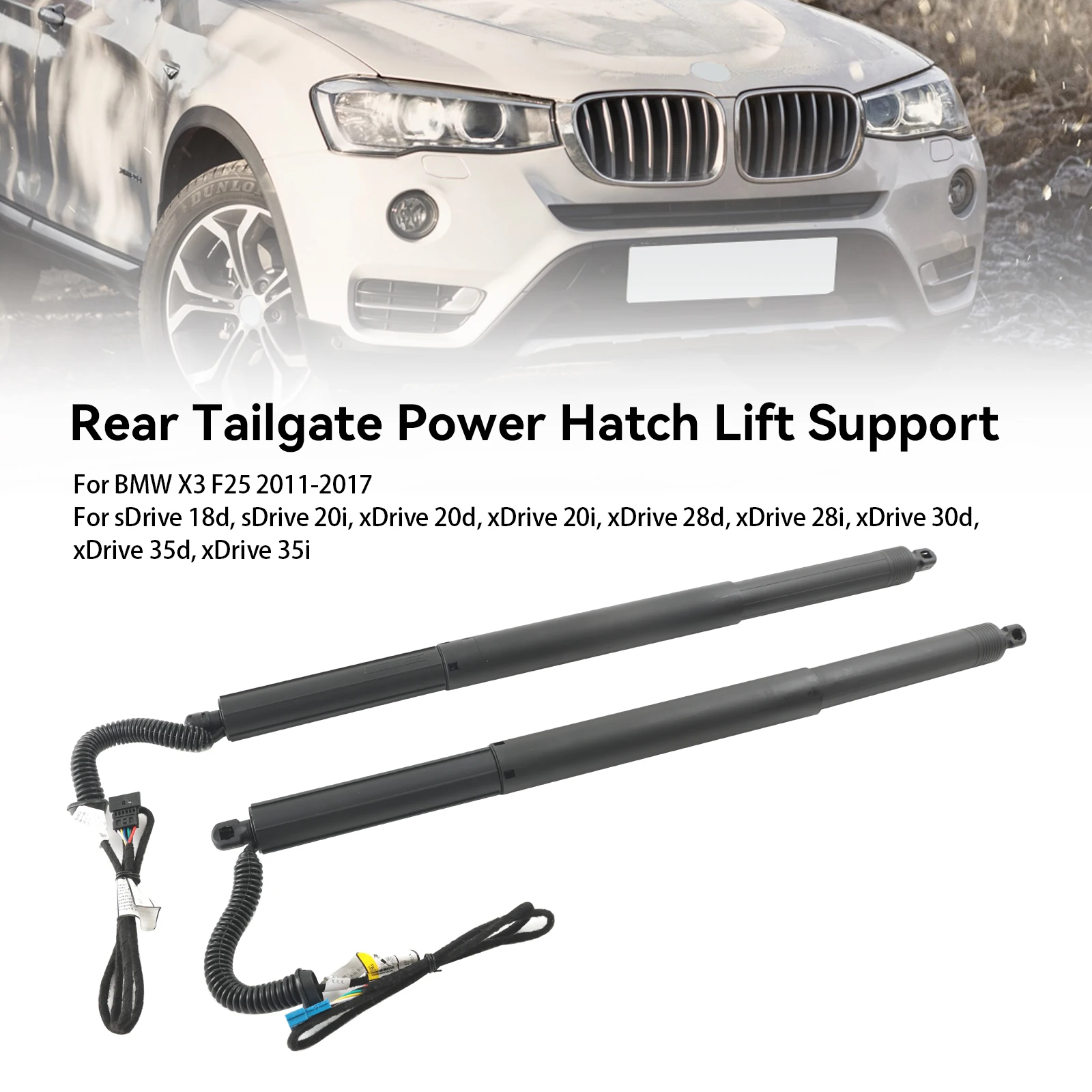 Artudatech 2PCS Left & Right Electric Tailgate Struts Gas 51247232003 Fit BMW X3 F25