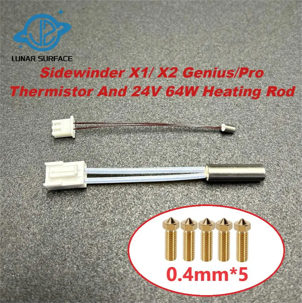 

LS-3D Printer Parts Sidewinder X1/ X2 Genius/Pro Thermistor And 24V 64W Heating Rod For Sidewinder/Genius 3D Printer Hotend