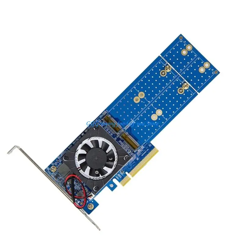 

H9EB Quads Slot M.2 NVMe Adapter Card With Active Cooling For Servers And PC Systems