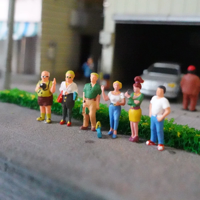 1/87 스케일 여행자 모델 미니어처 인형 장난감 키트 여행 캐릭터 모델 호 스케일 모델 기차 모래 테이블 레이아웃