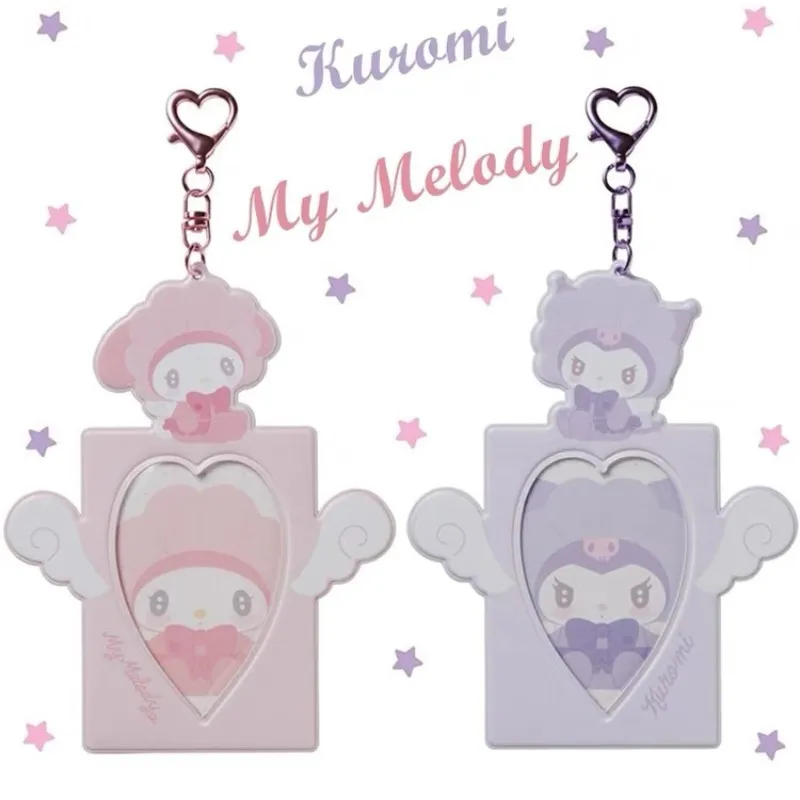 

Kawaii Sanrio Kuromi My Melody Cartoon Card Set Keychain Protective Cover Storage Pendant Decorative Friends Peripherals Gift