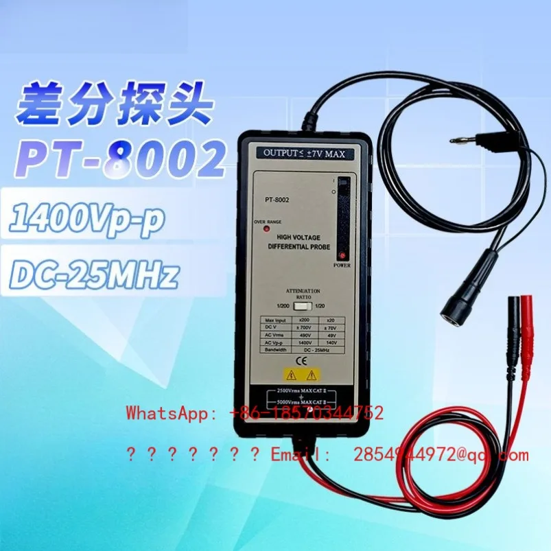 

Differential Probe PT-8002 Universal Oscilloscope High Voltage Probe 1400V 25MHz