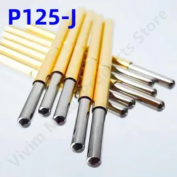 20/100PCS P125-J Spring Test Probe Test Pin Pogo Pin P125-J1 Electric PCB Test Tool 1.7/2.02/33.35mm Needle Round Tip Head