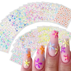 24/30/50pcs 3D Floral Designs Nail Stickers Set ColorfulDaisy Flower Abstract Butterfly Leaves Image Decal Slider Decoration