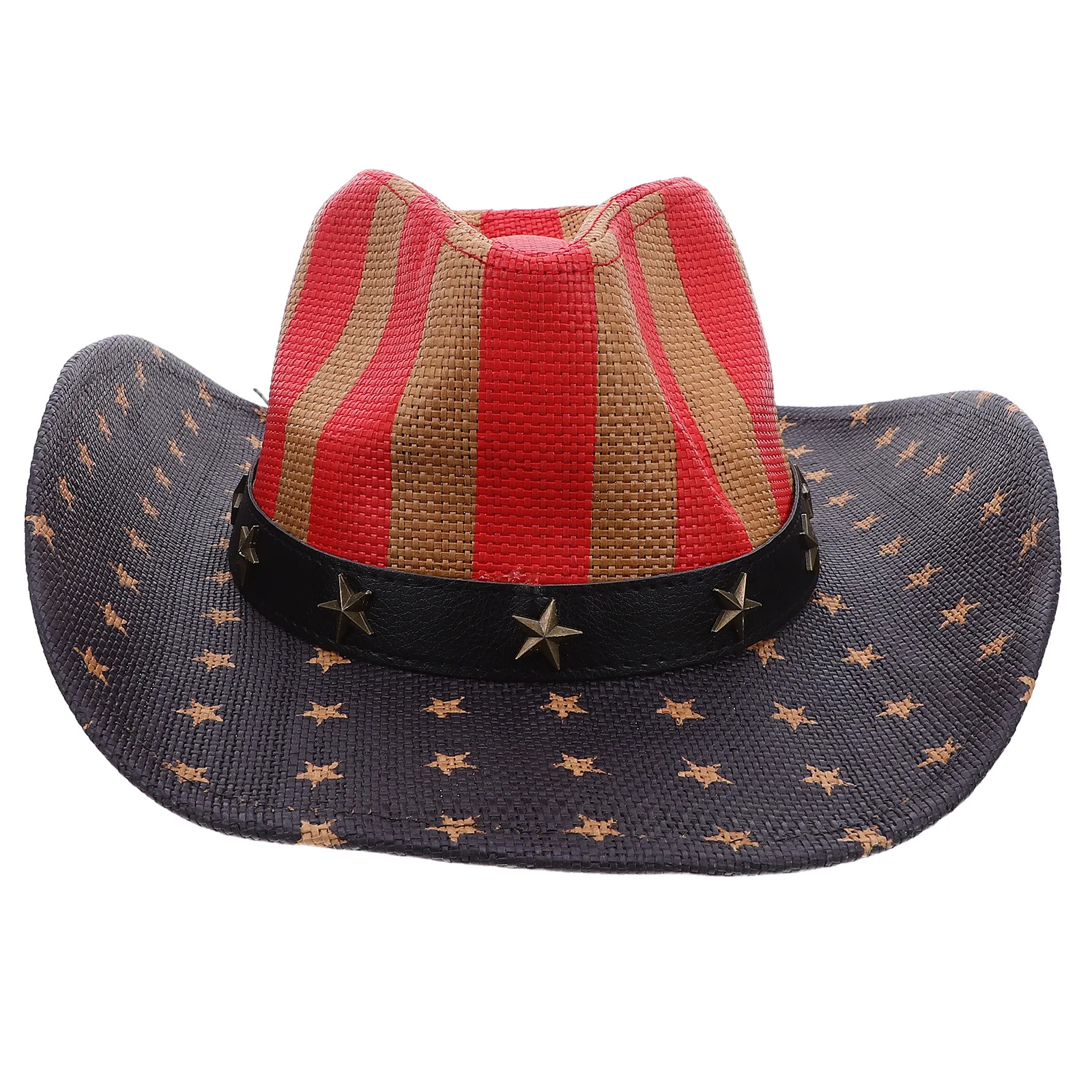 

1pc Cowboy Hat Unisex Straw Sun Hat For Summer Festival Stage Performance Jazz Party Western Accessory Lightweight Breathable