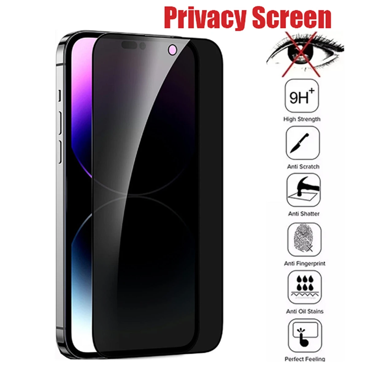 Anti Spy Screen Protector For iPhone 15 14 13 12 11 Pro Max 13 Mini Privacy Tempered Glass For iPhone 15 14 8 Plus X XR XS Max