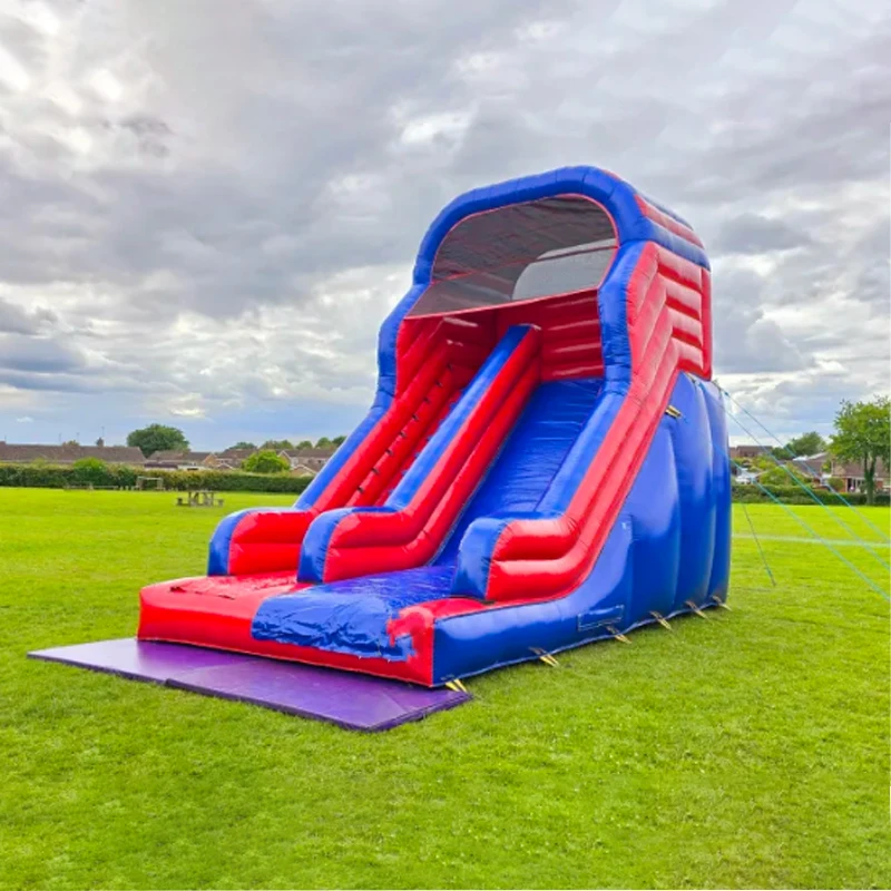 

DINGYURUITOYS Commercial Inflatable Double Lane Slide Outdoor Kids Jumping Castle PVC Bouncer Amusement Park Event Party Toy