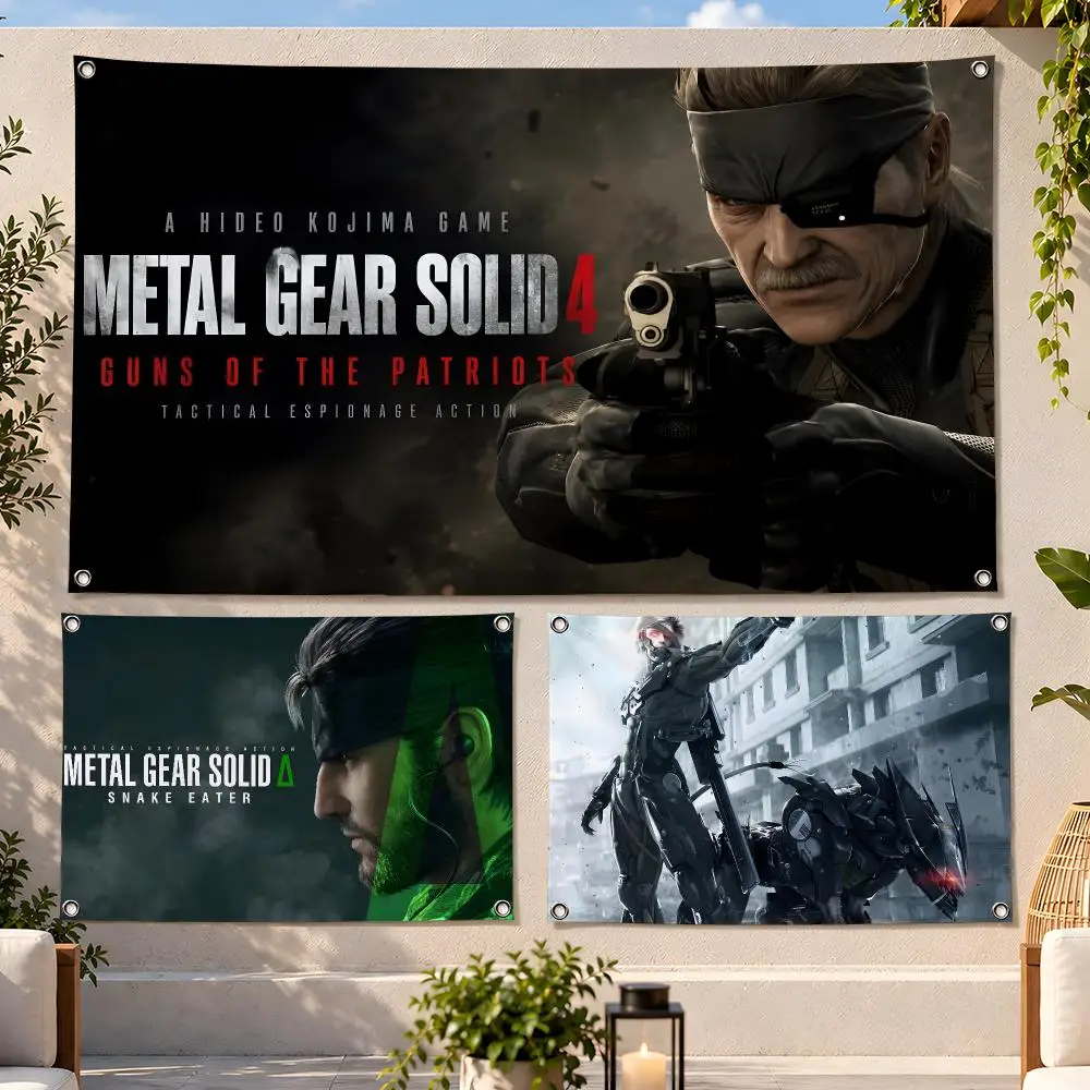 Game Tactical Metal Gear Solid Flags Fan Flag Banner Wall Hanging Outdoor Yard Camping Dorm Garage Party Home Decor Gift