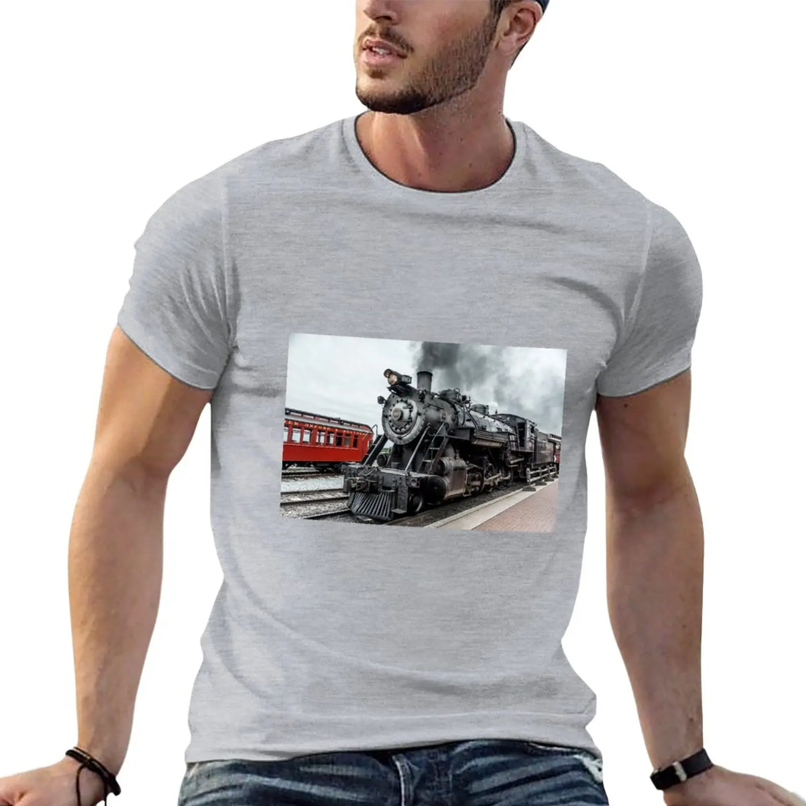 Strasburg Locomotive T-Shirt summer clothes quick drying Aesthetic clothing t shirts for men graphic